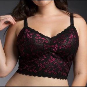 NWT Torrid size 3 pink and black lace bralette.