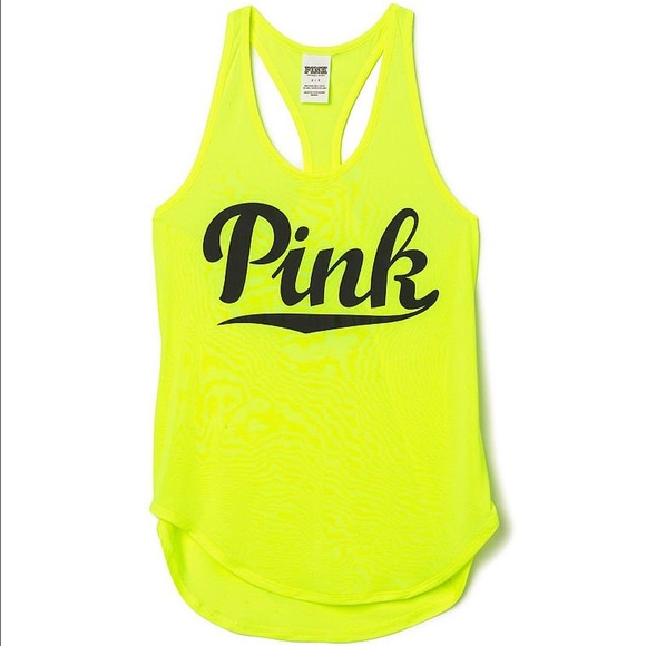 Neon yellow Victoria's Secret pink tank top 💛