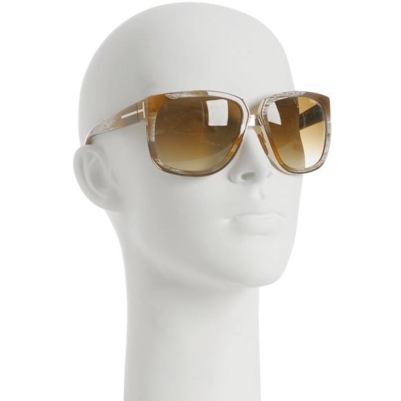 tom ford carine sunglasses in tan woodgrain