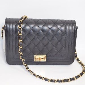 Black Quilted Shoulder