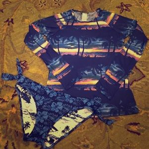 SOLD- Tommy Bahama rash guard and bikini bottoms