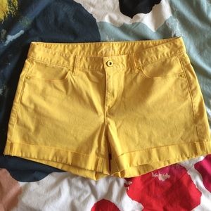Yellow LOFT cuffed shorts