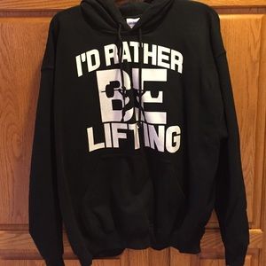 Black "I'd Rather Be Lifting" hoodie