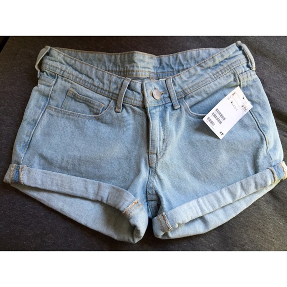 H&M Pants - low rise light wash denim shorts from H&M