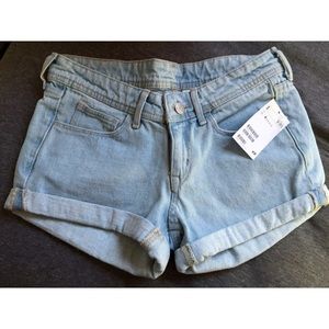 low rise light wash denim shorts from H&M
