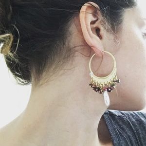 Gold plated earrings with stones