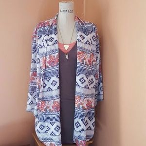 Printed chiffon kimono