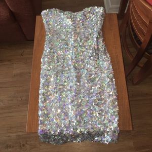 tube top iridescent dress