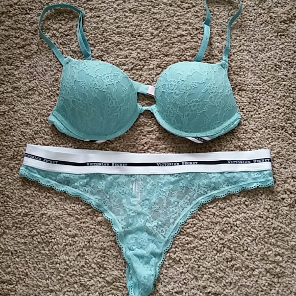 Tiffany Blue Bra and Thong Set