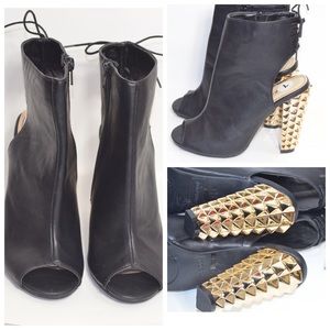Black Bootie w/ Studded Heel
