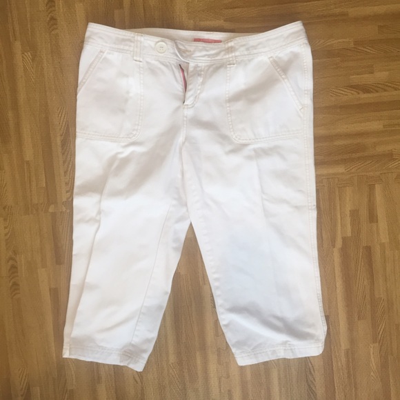 White Capris denim pants