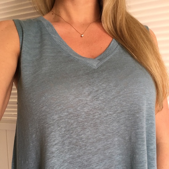 SOLD▪️Light Sea Green Linen Tank - Picture 2 of 4