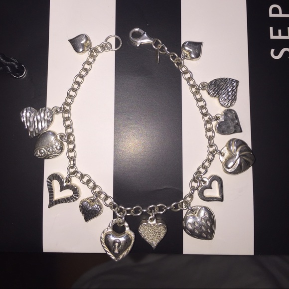 Sterling silver heart bracelet!