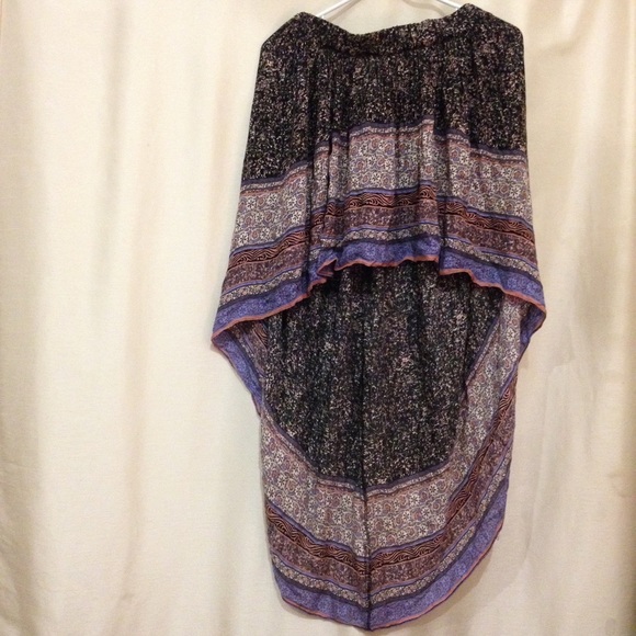 Free People Boho Patterned High/Low Skirt Size M