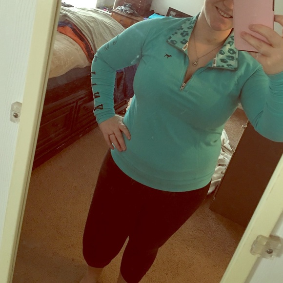 Victoria's Secret turquoise half zip
