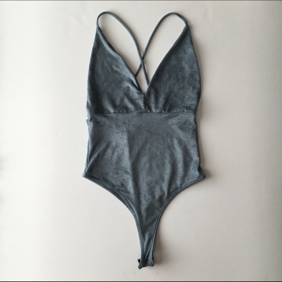 Blue plunge bodysuit - Picture 3 of 4