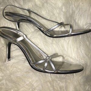 Nine West Silver sling backs