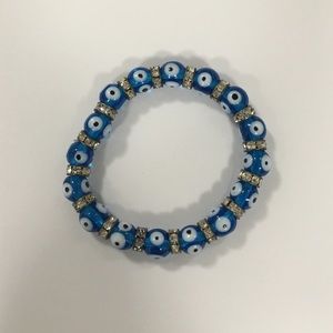 Egyptian Evil Eye Glass Bead Bracelet.