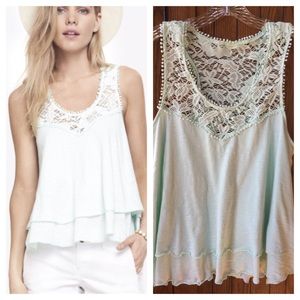 Express Lace Yoke Trapeze Tank
