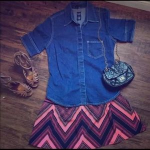 Demin button down shirt