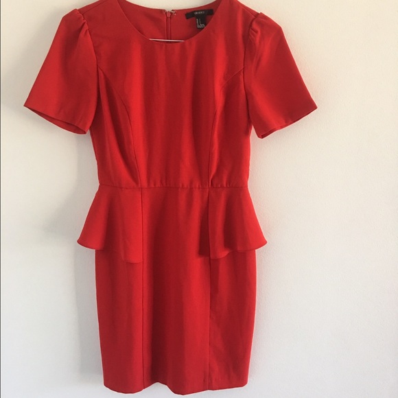 Forever 21 red peplum dress in size S