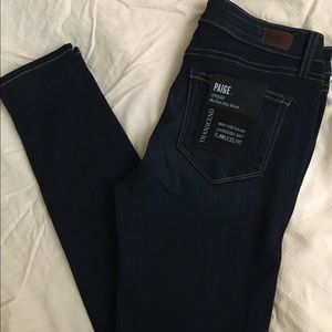 Nice dark color Paige jeans, brand new.