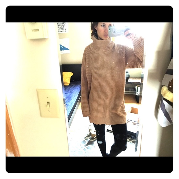 Oversized turtleneck sweater dress