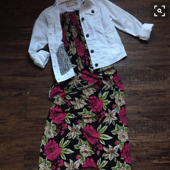 Floral strapless sun dress