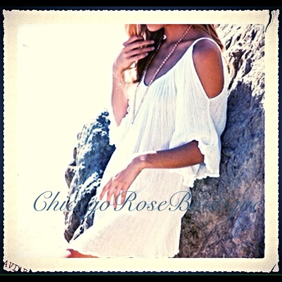 Romantic off the shoulder beach dress