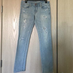American Eagle Light Distressed Skinny Jeans