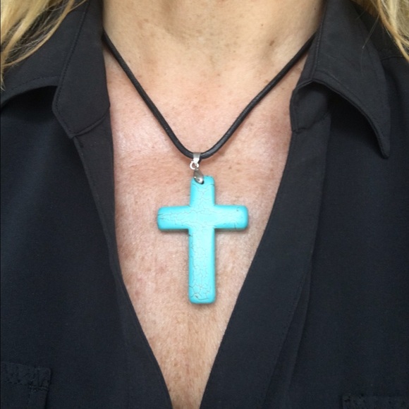 Stone cross pendant