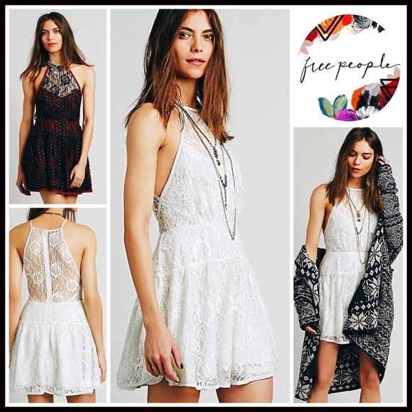 ❌SOLD❌FREE PEOPLE DRESS Lace Slip Dress - Picture 2 of 8