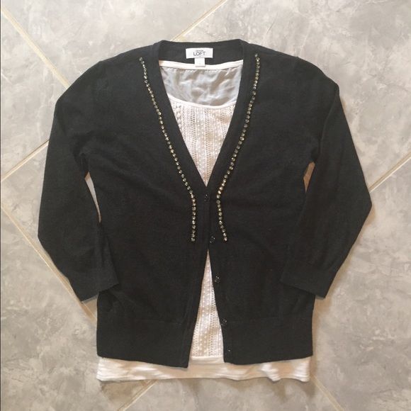 GORGEOUS :: Jeweled Sweater / Cardigan  • LOFT •