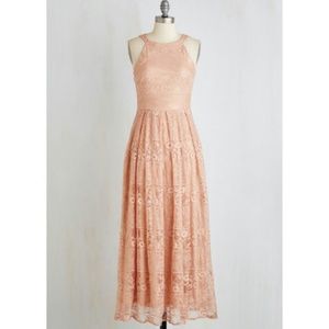ModCloth: With Style and Lace Dress in Peach