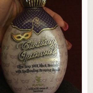 Play boy clothing optional indoor  tanning lotion.