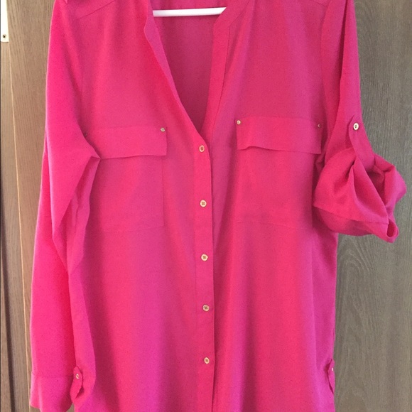 calvin klein pink blouse