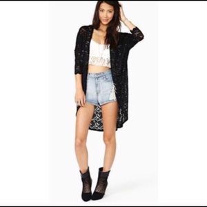 Shop Nastygal Black Lace Cardigan