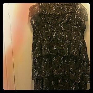 Sleeveless summer dress with ruffles. Plus size