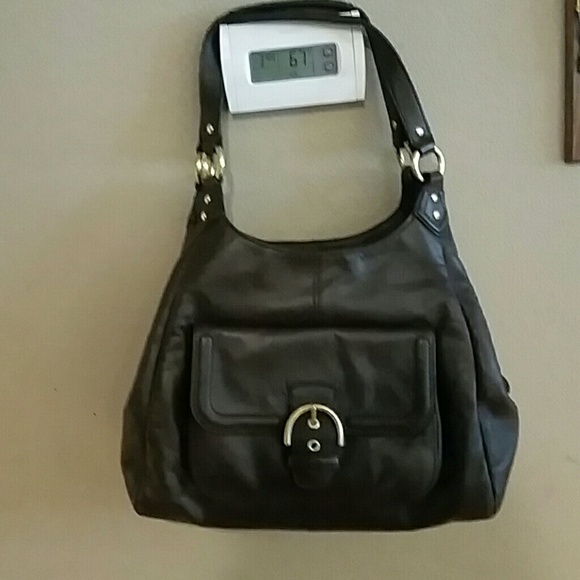 Coach purse barely used dark brown leather