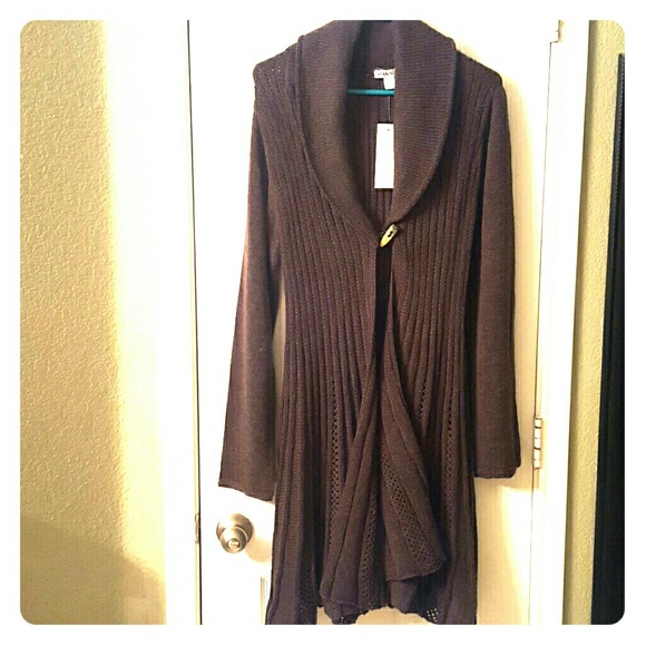 NWT Brown Sweater Duster