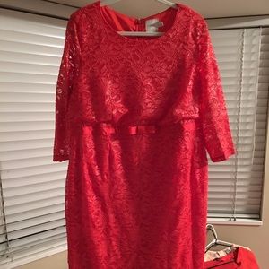 Red shining laced dress