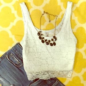 ✨HOLD ✨ White lace strappy crop top