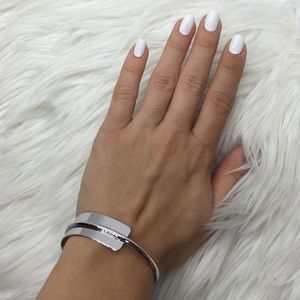 Silver minimalist cuff bracelet