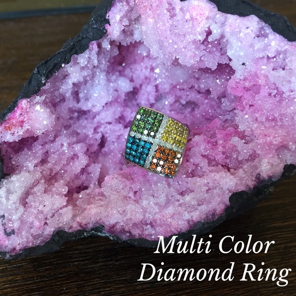 Multi Color Diamond Ring