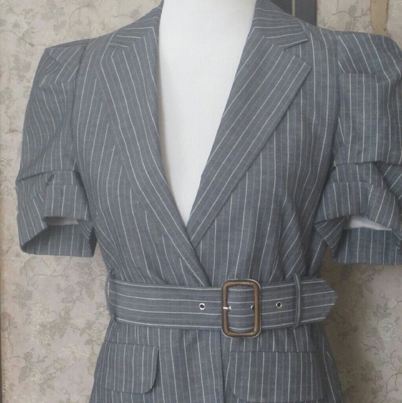 BCBG max Azria gray pinstripe blazer - Picture 2 of 4