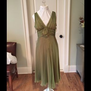 Green never worn silk dress!