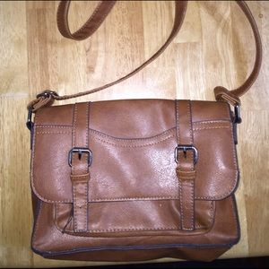 Tan PU satchel