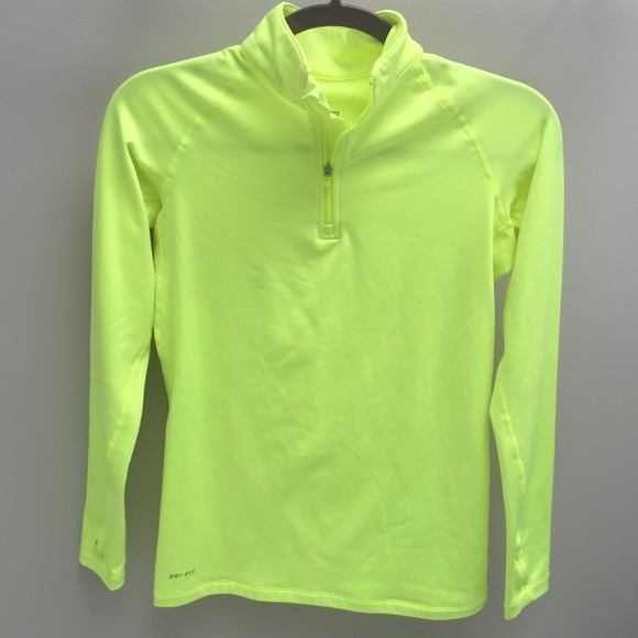 Neon yellow dri- fit Nike top