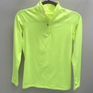 Neon yellow dri- fit Nike top