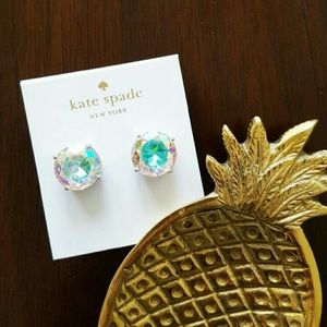 Kate Spade Large Gumdrop Studs Clear Iridescent